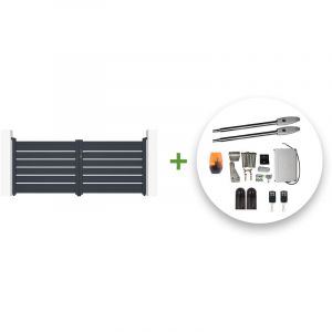 Casanoov - Portail battant électrique vogel 300x120cm gris + Motorisation tanker B250