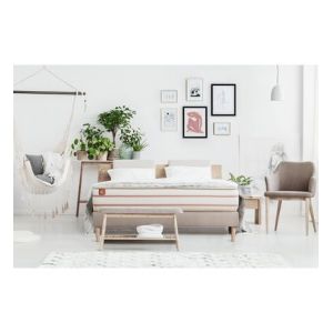 Ensemble sommier matelas LE DOUX 180x200cm Mémoire de forme 3 zones de confort Ep 24cm + sommier kit Beige