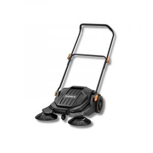 Fuxtec Balayeuse manuelle FX-HK65 Largeur 650 mm, bac 20 l, idéale pour surfaces extérieures jusqu'à 2000 m²