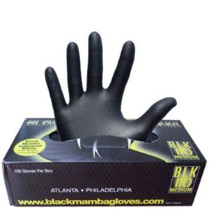 Image de Black Mamba Gants Nitrile, à l'atelier d'entretien (Lot de 100)-Noir-Taille M