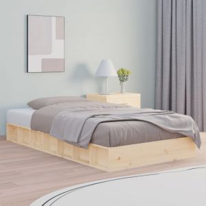 VidaXL Cadre de lit 90x190 cm Simple Bois massif