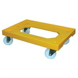 Image de Gilac Socle rouleur 4 roues pivotantes - chape acier - jaune,