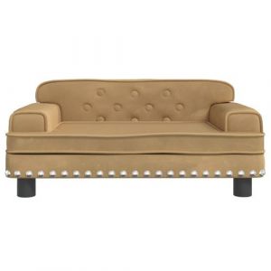 VidaXL Lit pour chien marron 70x45x30 cm velours