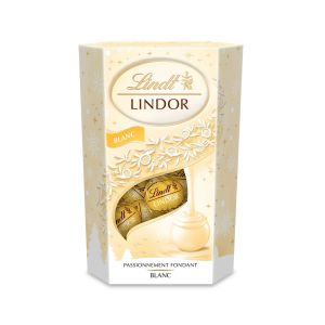 Lindt Cornet LINDOR - Assortiment de Chocolats Blancs - Cœur fondant - Idéal pour Noël, 200g