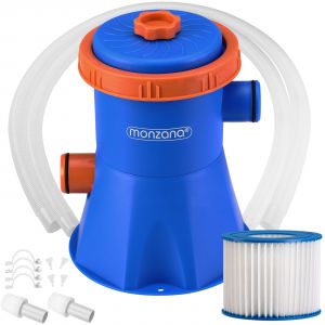 Monzana Pompe de filtration pour piscine 1140, 2280, 3400, 3800 L/h 15-90W accessoires 15Watt 195x160x160 mm (de)