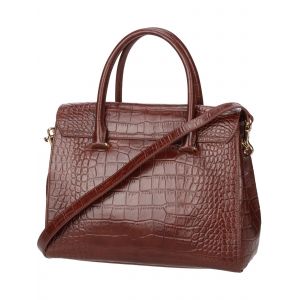 Lancaster Sac &agrave; main en cuir motif croco EXOTIC CROCO Marron - Taille Taille Unique