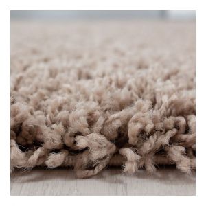 Allotapis Tapis uni shaggy rond Bright Ø 120 Beige