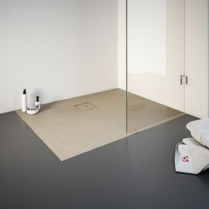 Schulte-ufer Receveur de douche de plain-pied 80 x 100 cm en résine minérale, rectangulaire, décor sahara