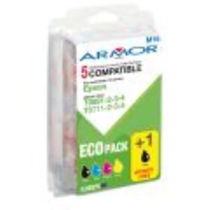 Image de Armor B10099R1 - Pack de 5 cartouches d'encre 2 noires + 3 couleurs compatible Epson T0891 / T0711 T0712 T0713 T0714