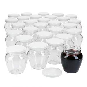 Lot de 75 pots à confiture MamboCat 212 ml + couvercles Twist-Off jusqu'à 63 Blanc.