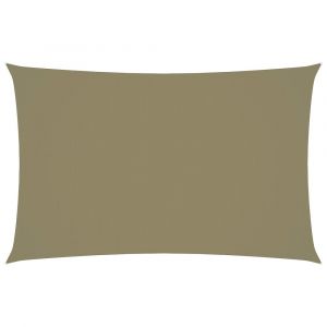 Voile d'ombrage parasol tissu oxford rectangulaire 2 x 4,5 m beige 02_0009617