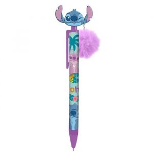 Stylo-bille Lilo & Stitch à encre noire avec pompon - Bleu