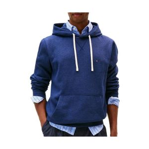 Tommy Hilfiger Sweat &agrave; Capuche Homme Seasonal Fleece avec Poche Kangourou, Bleu (Heathered Blue), XXL