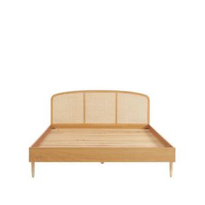 DRAWER Bombong - Lit en bois et cannage 160x200cm