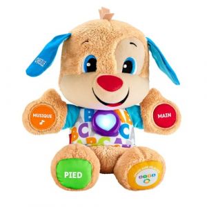 Fisher-Price Puppy Eveil Progressif jouet bébé, peluche interactive, version allemande, 6 mois et plus, FPM50