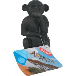 Zolux Décoration pour aquarium en résine coloris noir singe de la sagesse « n'entends