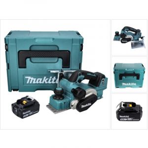 Makita DKP181T1J Rabot sans fil 82mm 18V Brushless + 1x Batterie 5,0 Ah + Coffret Makpac - sans chargeur