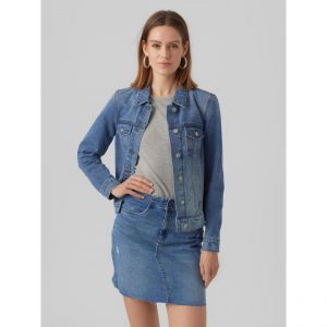 Vero Moda Vmzorica Ls Jacket Mix Noos Veste, Denim Bleu médium, M Femme