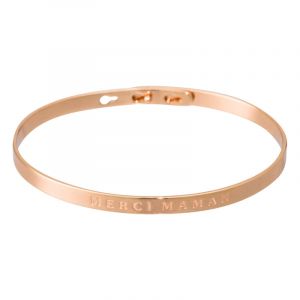 Bracelet à message "Merci Maman" Laiton rosé