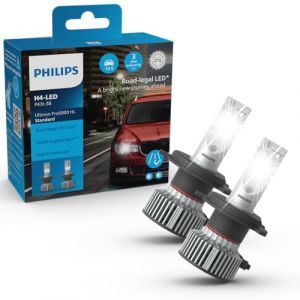 Philips Ampoule LED H4 - Ultinon Pro6000 - 220% Lumière Plus Claire - Homologation Routière