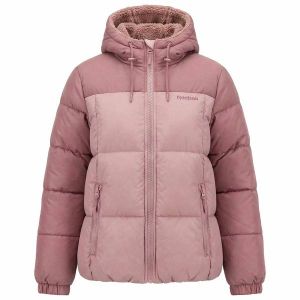 Reebok Puffer Femmes R&eacute;versible Veste d'hiver RBO21030-Rose Poussi&egrave;re