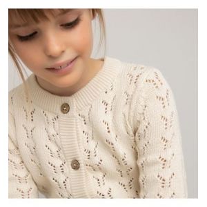 Gilet boutonnée en maille ajourée