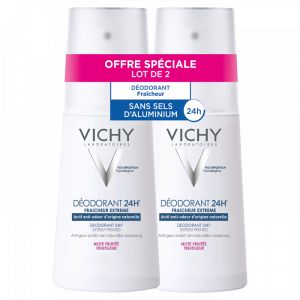 Image de Vichy Déodorant fraîcheur extrême 24h - Sans sels d'aluminium - 2 x 100 ml