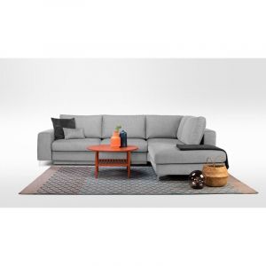 Canapé Tissu Angle Droit Gris clair Fiesole 3 Places Gris clair