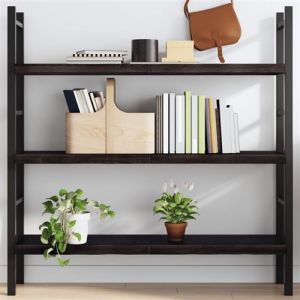 VidaXL Étagère Murale, Dessus de Table avec Bord Vivant, Tablette Suspendue Flottante, Rustique, Marron Foncé Bois Chêne Massif Traité