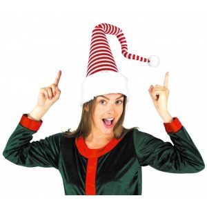 Ruedelafete Grand Bonnet Noël Candy rayé rouge