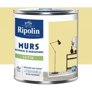 Ripolin Peinture Murs, Boiseries, Radiateurs Satin Jaune sinding 0,5 l