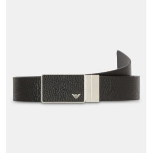Emporio Armani Coffret ceinture réversible 2 boucles cuir Noir
