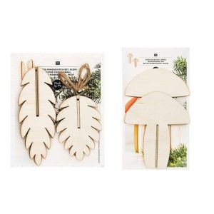 D&eacute;corations de No&euml;l en bois 3 pommes de pin + 2 champignons Rico Design