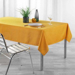 Nappe rectangulaire enduite (L250 cm) Newton Jaune moutarde
