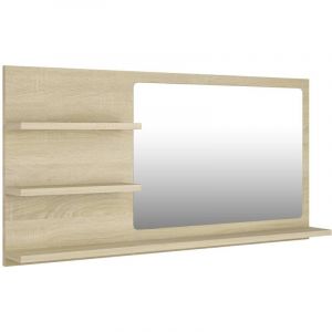 Miroir de salle de bain 90 x 10,5 x 45 cm chêne 02_0006927