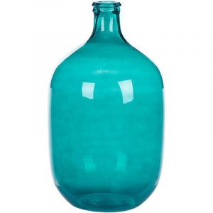 Beliani - Vase Rustique en Verre Turquoise L&eacute;ger et Robuste 48 cm Samosa