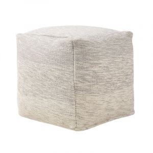 Beliani Pouf cubique gris clair 40 x 40 cm HIRRI