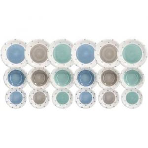 Tognana Lovely Service de vaisselle pour 6 personnes, 18 pièces, Stoneware, multicolore
