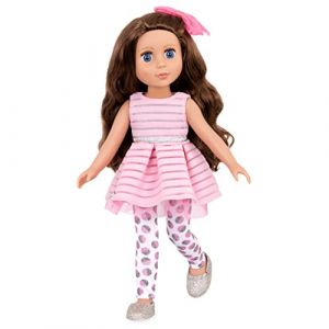 Li'l Woodzeez Glitter Girls - Bluebell - 36 cm - Poupée de Mode posable - Cheveux Brun et Yeux Bleu - Jouets, vêtements et Accessoires pour Les Enfants de 3 Ans Plus