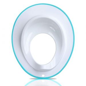 Image de Rolas Trading Abattant Toilette Enfant - Blanc avec Bordure Bleue - Insert, Si&egrave;ge B&eacute;b&eacute;, Marchepied - Lot de 1 Unit&eacute;