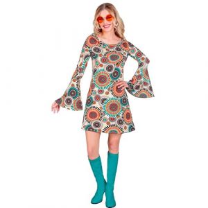 Widmann W MILANO Party Fashion - Costume robe années 60, hippie, reggae, flower power, disco fever