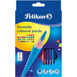 Pelikan Crayons de couleur triangulaire minces, étui en