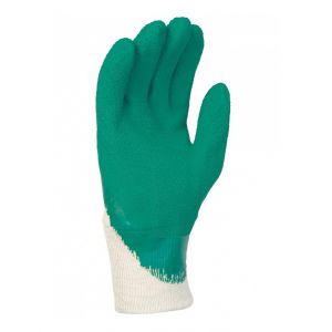 Singer Frères Gant manutention Taille 7 LATEX Crêpé vert Milieux humides Enduit 30cm Dos aéré Paume latex crêpée poignet tricot - FRERES