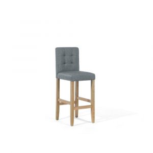 Beliani Chaise de bar en tissu polyester gris MADISON - gris