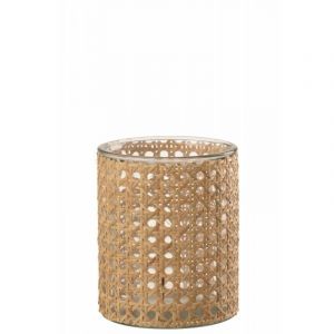 Photophore D&eacute;co en Rotin "Samana" 17cm Naturel Prix