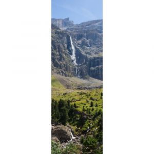 Ceanothe Tableau sur toile vue sur la cascade Gavarnie 30x97 cm