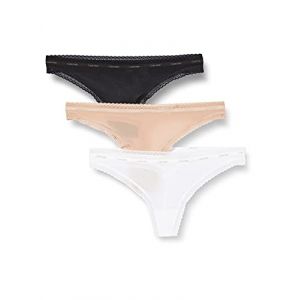 Image de Calvin Klein Tanga Qd3802e 3 Paires XL Fiy Bla White Hone