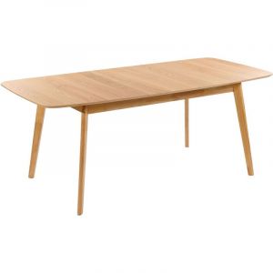 Beliani Table &agrave; Manger Extensible 150/190 x 90 cm en mdf et Bois d'H&eacute;v&eacute;a Clair Madox - Bois clair