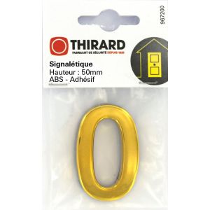 THIRARD Chiffre 0 adhésif doré hauteur 50mm