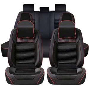 Housses de Si&egrave;ge Auto Universelles et &Eacute;l&eacute;gantes en Cuir Avizar Noir / Rouge